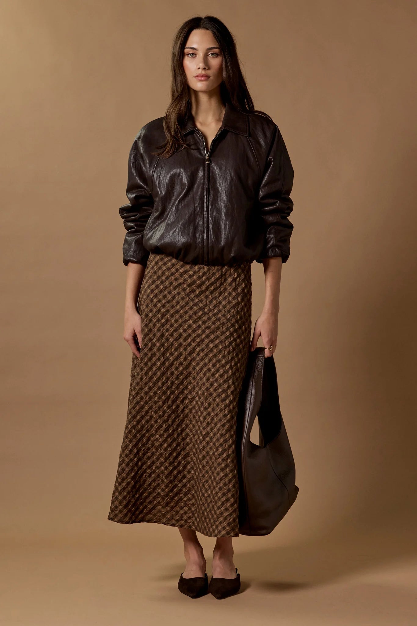 STORIES BE TOLD Companion Midi Skirt Chocolate Caramel