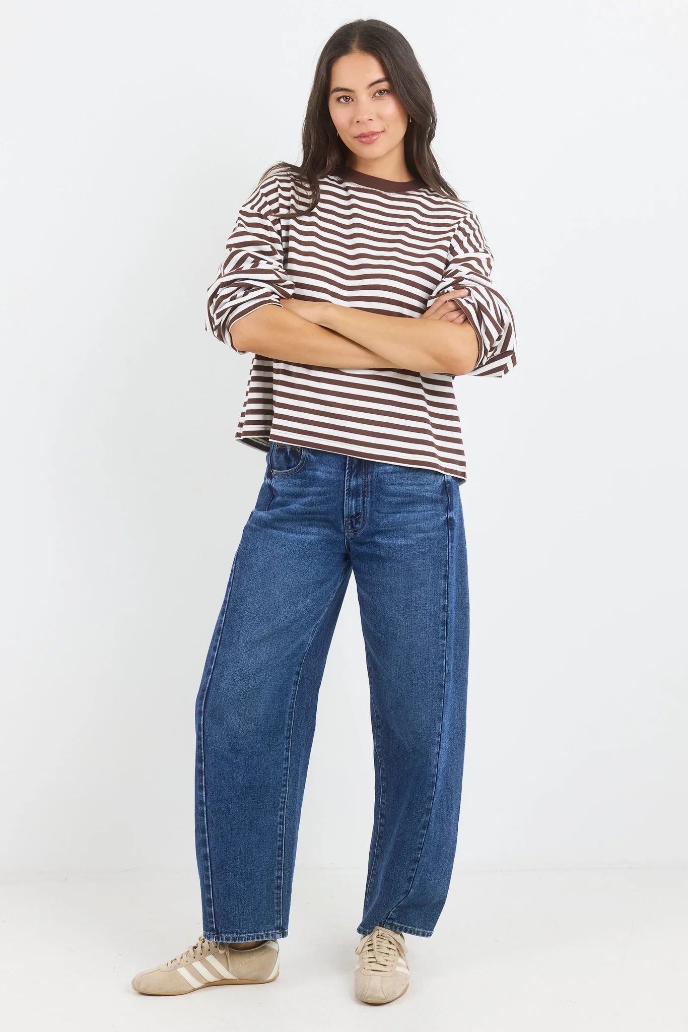 STORIES BE TOLD Unite Chocolate White Stripe Tee