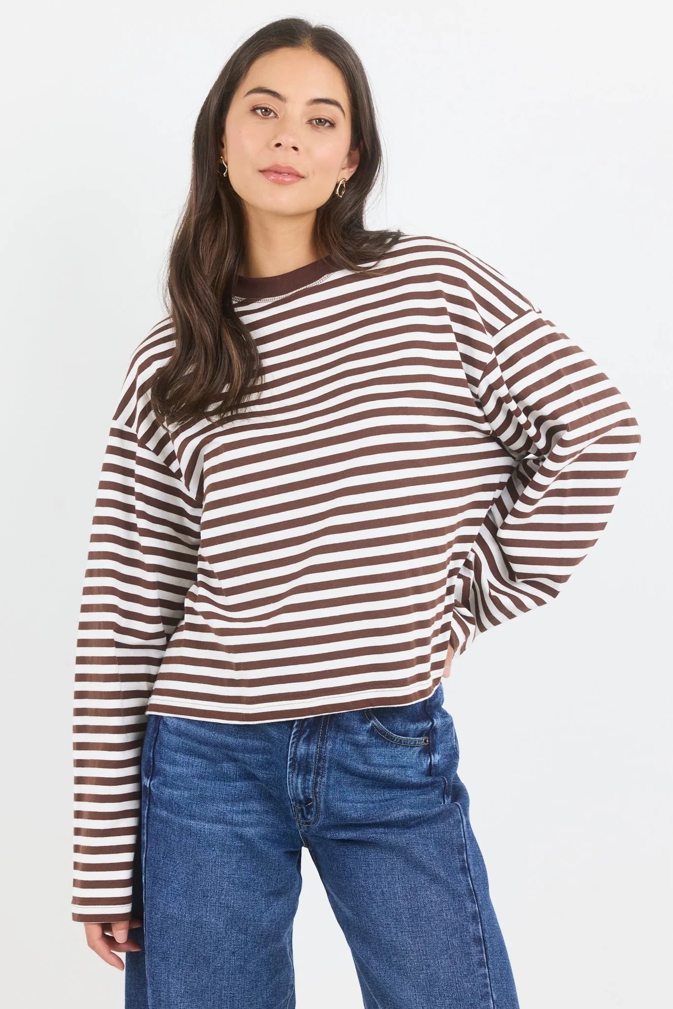 STORIES BE TOLD Unite Chocolate White Stripe Tee