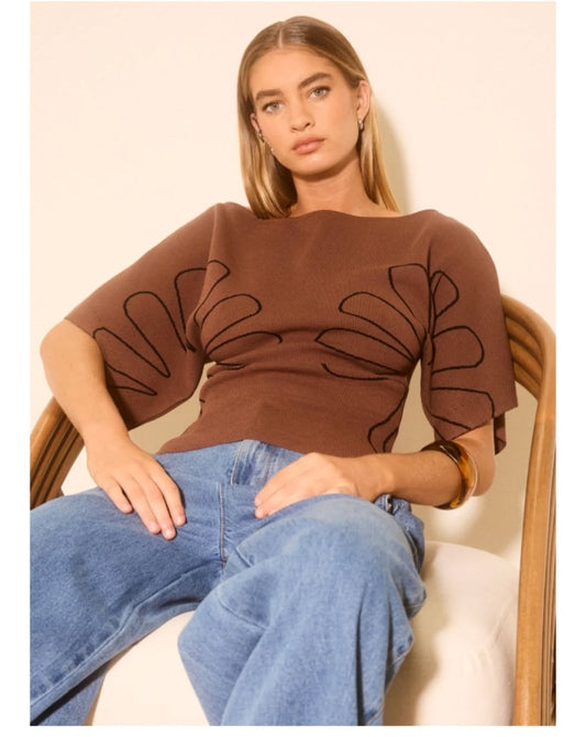 MON RENN Venture Knit Top Cacao