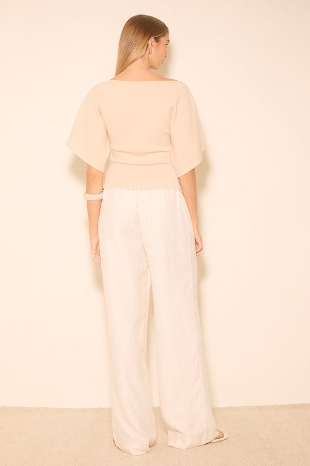 MON RENN Venture Knit Top Cream