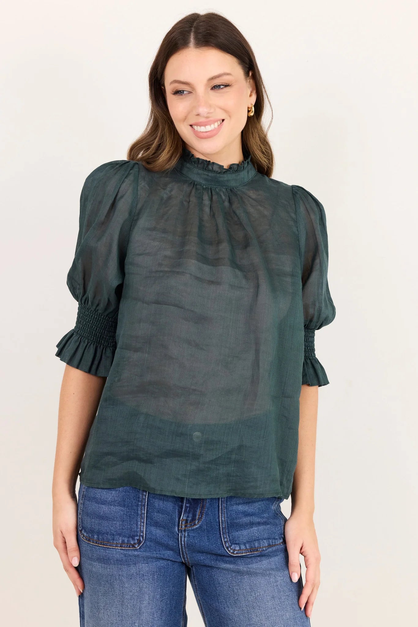 BY ROSA Verse Petrol Sheer Top
