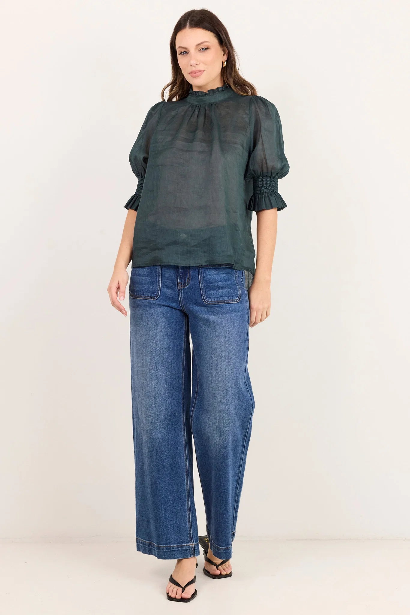 BY ROSA Verse Petrol Sheer Top