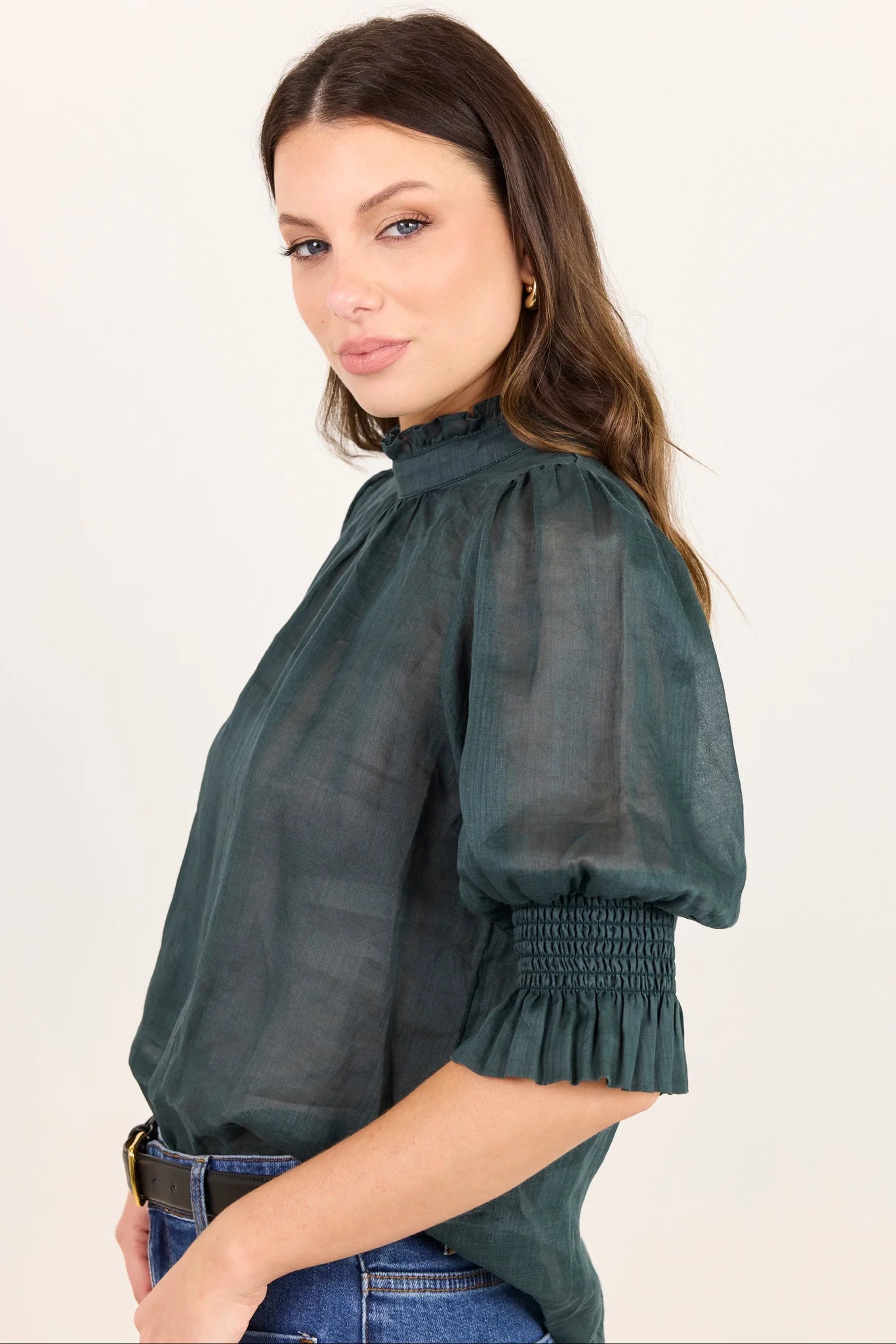 BY ROSA Verse Petrol Sheer Top