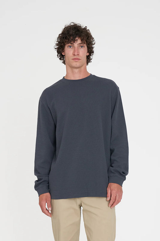 HUFFER Waffle Long Sleeve Sup Tee Ashphalt