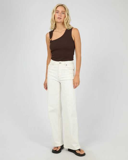 ALL ABOUT EVE Willow Rib Tank Choc