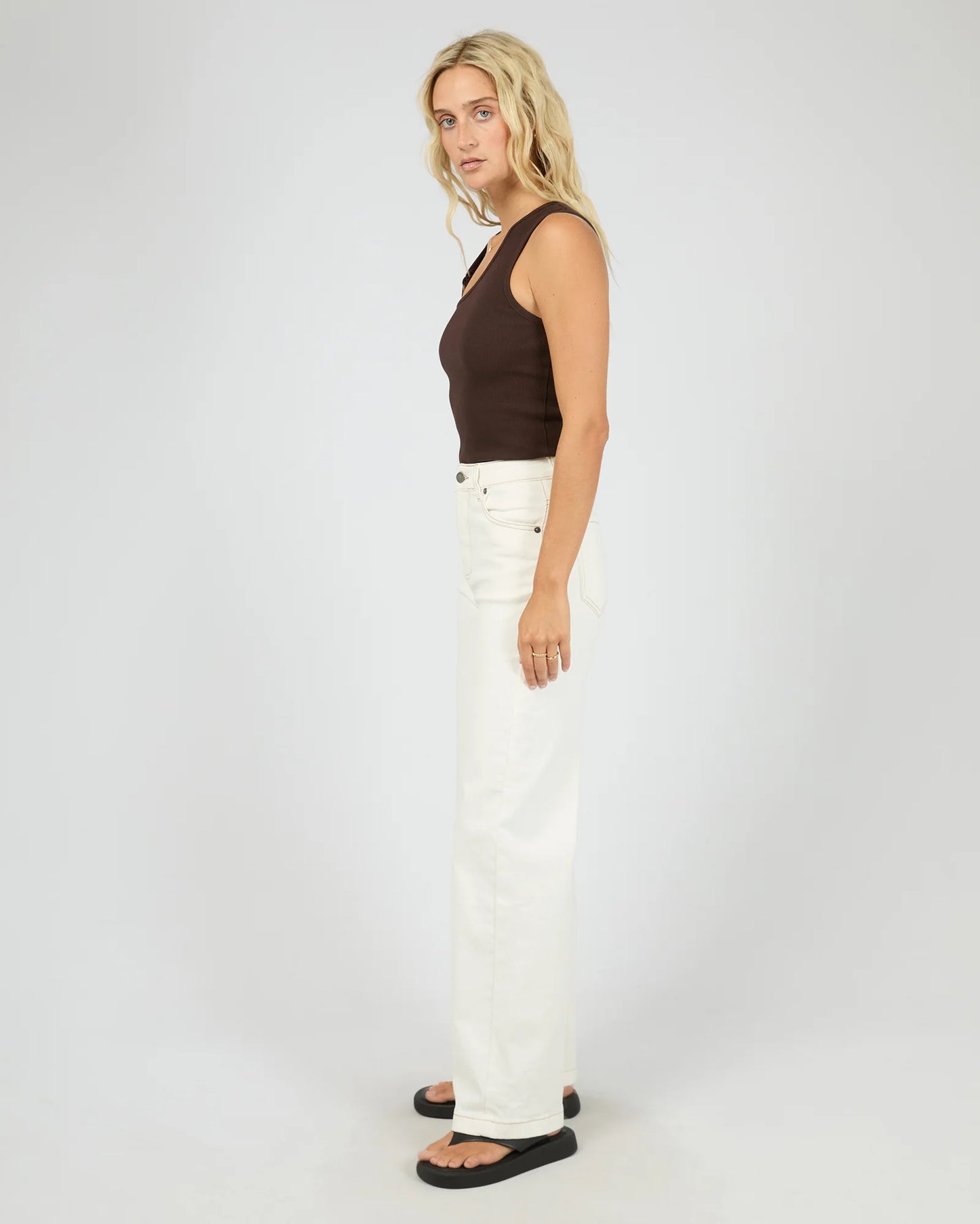 ALL ABOUT EVE Willow Rib Tank Choc