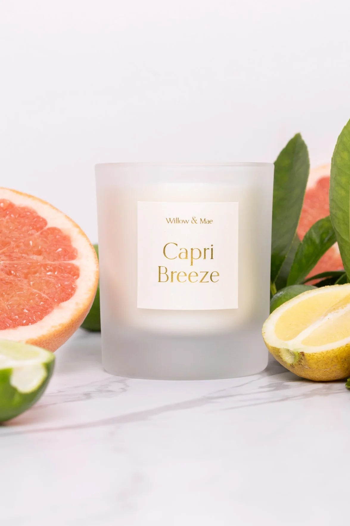 WILLOW + MAE Capri Breeze Ivory 210g Soy Candle Citrus Scent