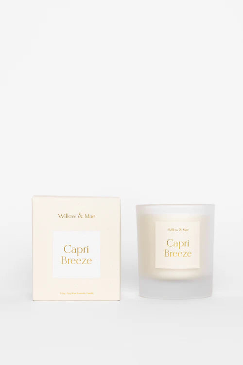 WILLOW + MAE Capri Breeze Ivory 210g Soy Candle Citrus Scent