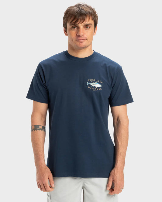 Quiksilver Yellow FIns Tee Navy