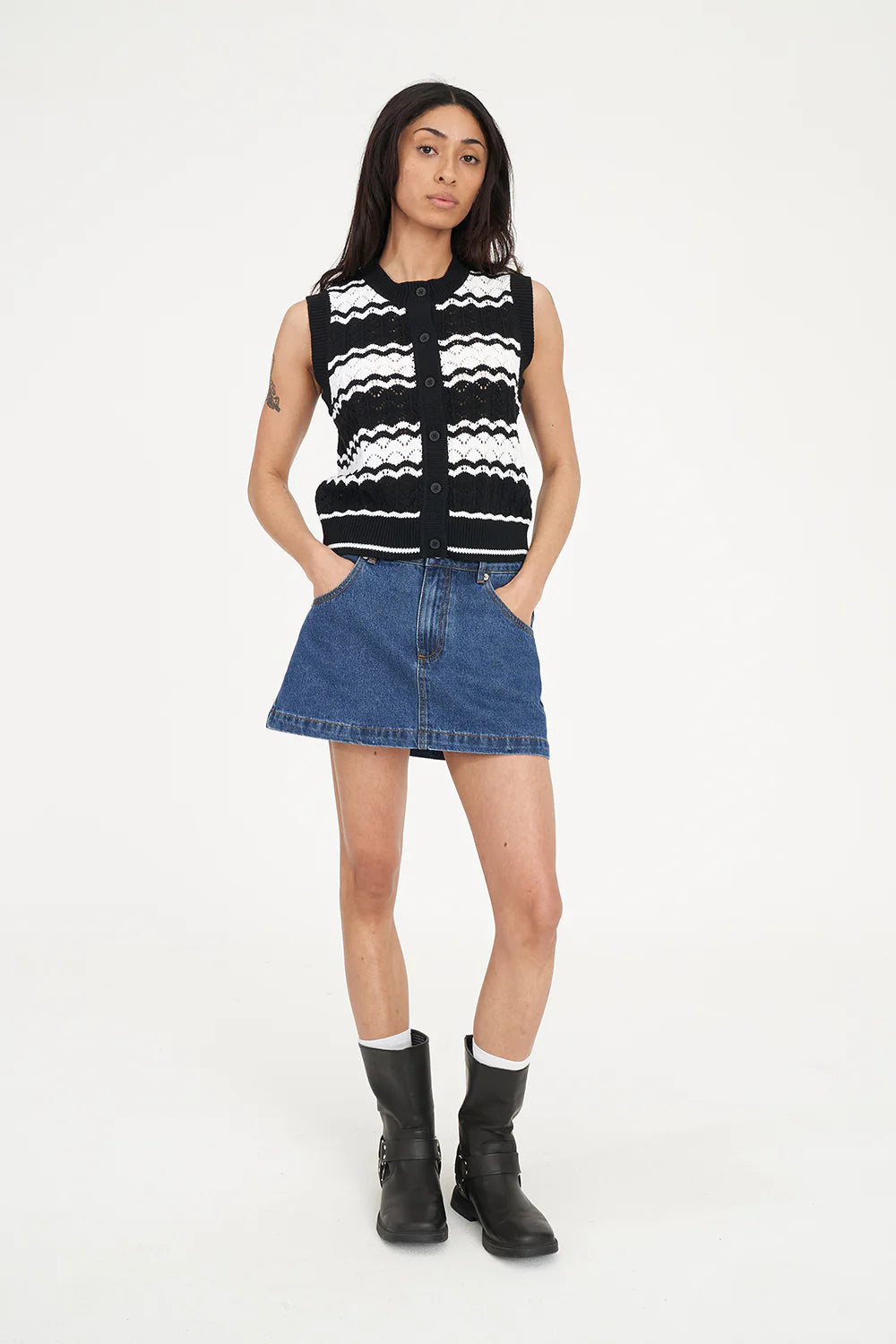 HUFFER Ziggy Stripe Knit Vet