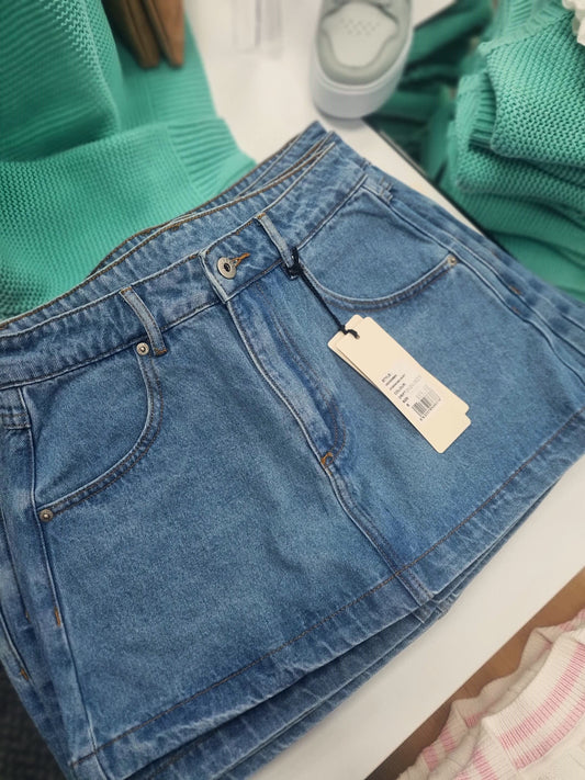 HUFFER 97 Denim Mini Skirt Drift Blue