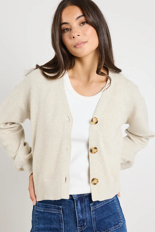 IVY + JACK Agatha Fine Knit Cardigan Oat
