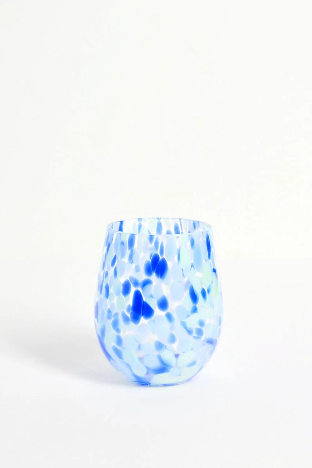 WILLOW & MAE Blue Green Splatter Wine Glass