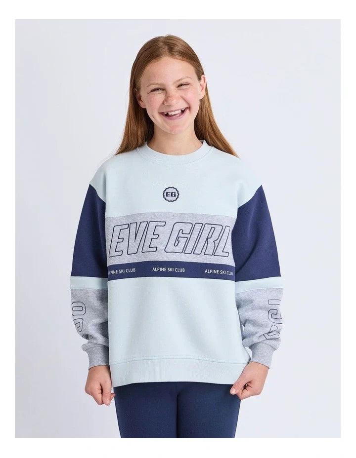 EVE GIRL Alpine Panelled Relaxed Fit Crew 8-14 years