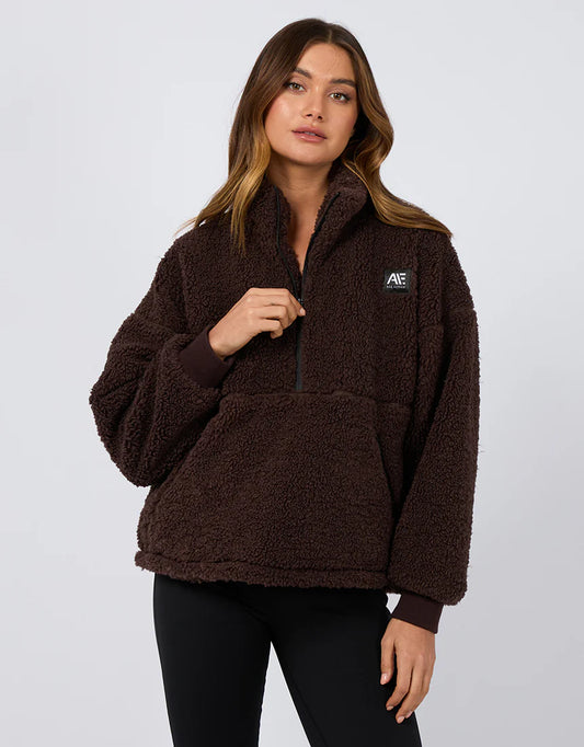 ALL ABOUT EVE Amara Quarter Zip Teddy Fleece