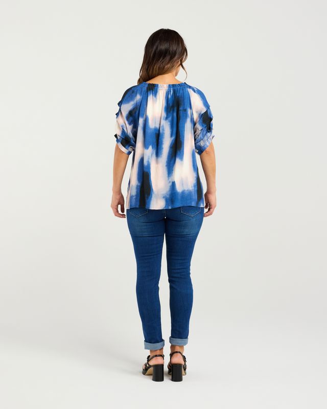 ZAFINA Anne Top Celeste Print