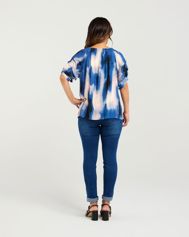 ZAFINA Anne Top Celeste Print