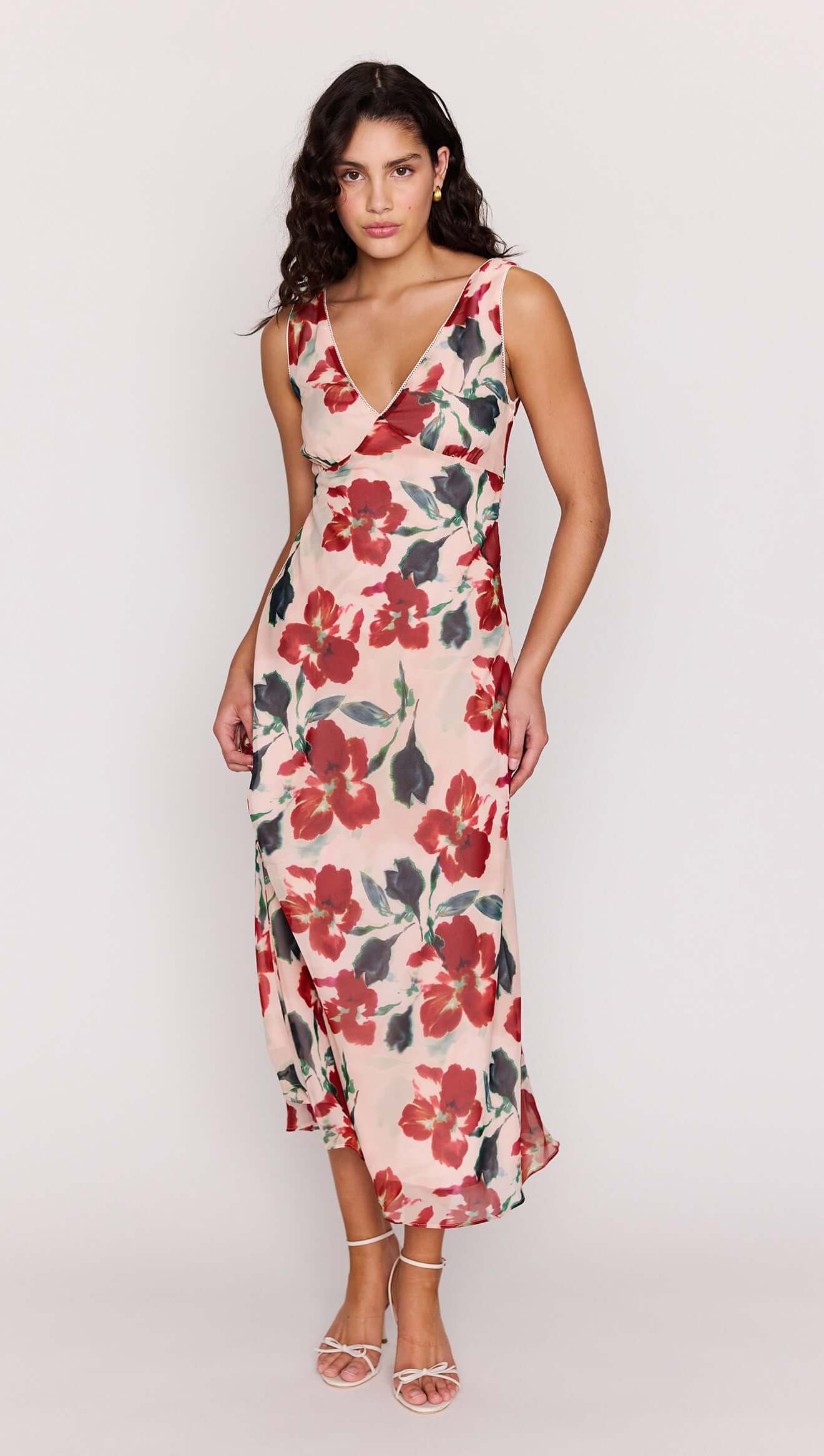 MINK PINK Arabella Floral Bias Midi Dress