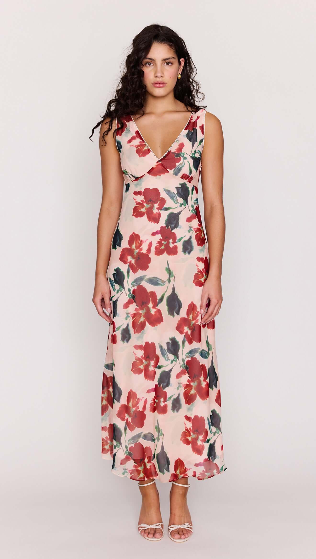 MINK PINK Arabella Floral Bias Midi Dress