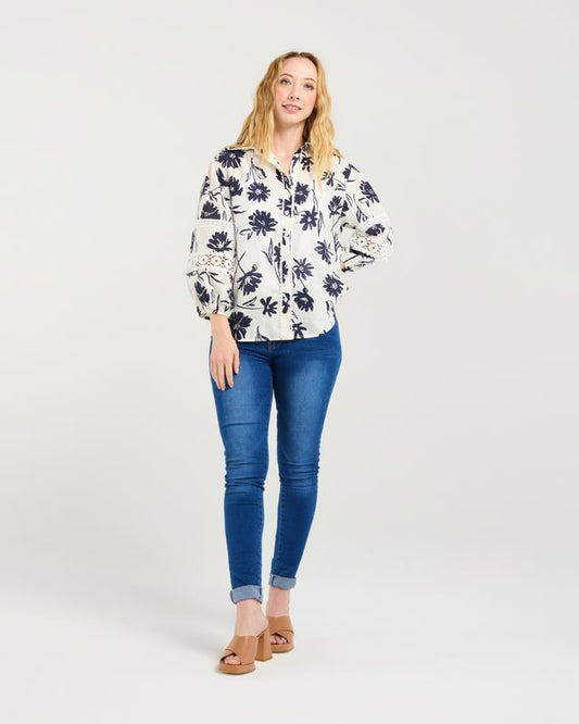 ZAFINA Arabella Shirt Ink Blossom