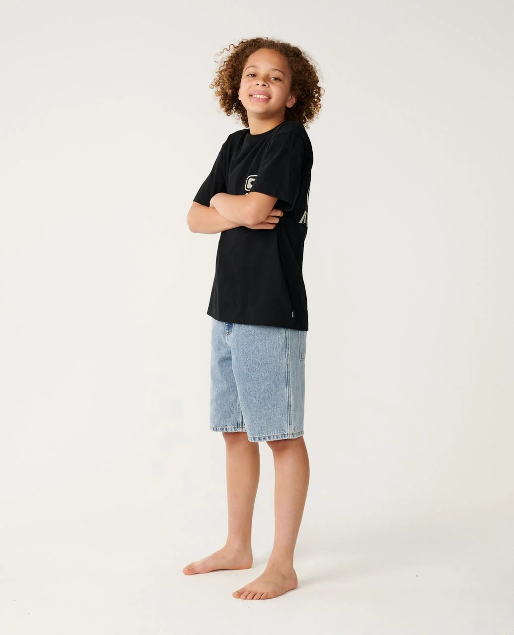 RIP CURL Boys Archive Ripped Tee Black 8-16 years