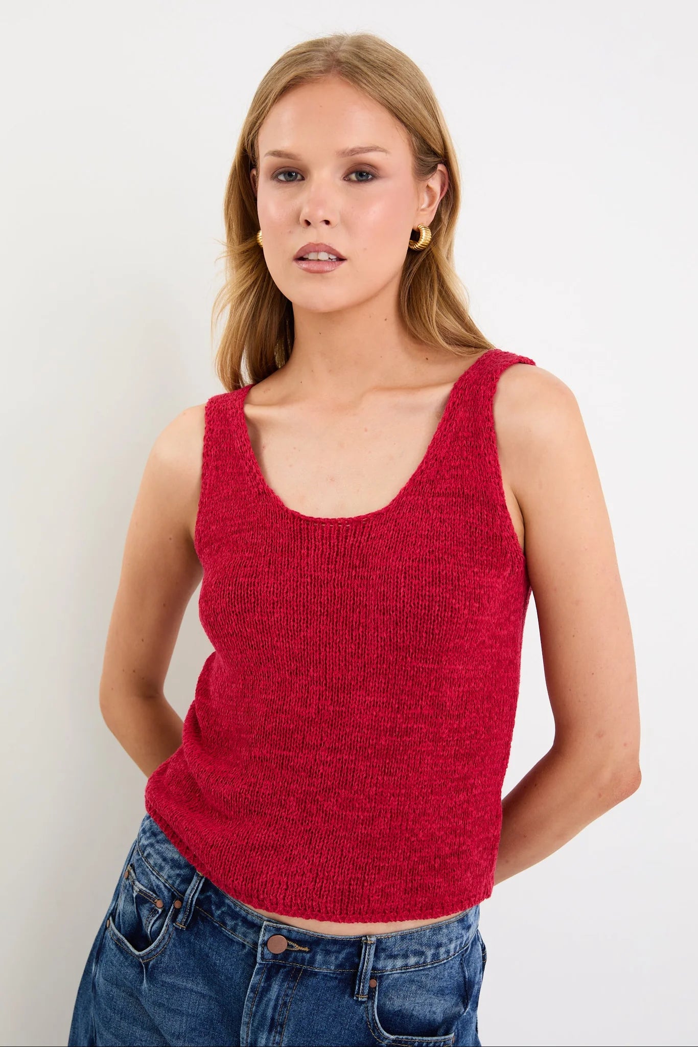 IVY + JACK Atoll Sleeveless Knit Top Cherry