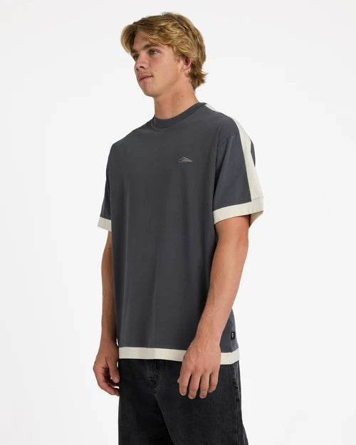 QUIKSILVER AV-2 Knit Top Tee Acid Wash/Bone