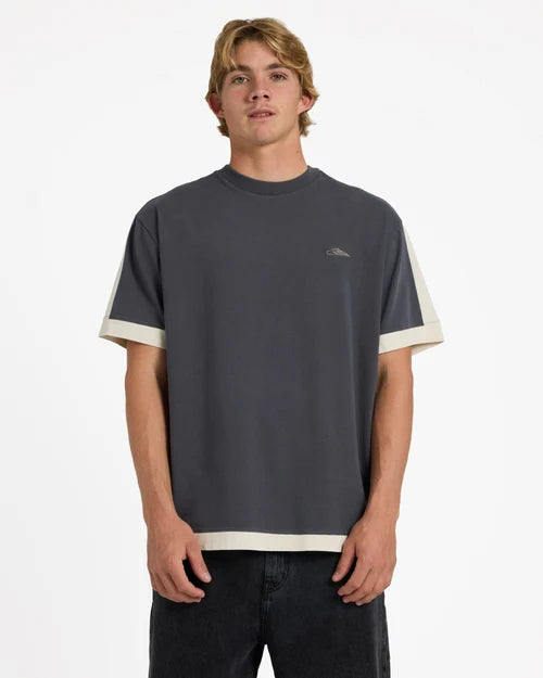 QUIKSILVER AV-2 Knit Top Tee Acid Wash/Bone