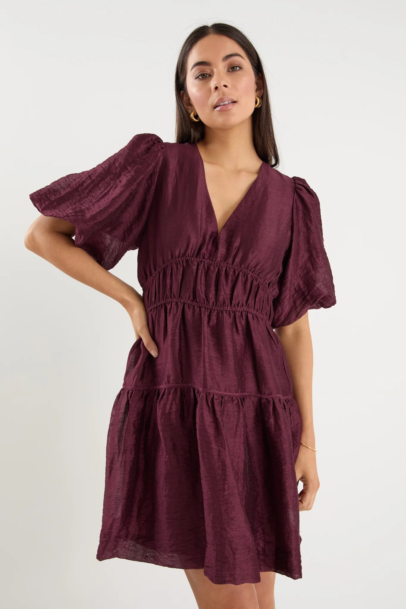 GEORGIA MAE Axel Burgundy Plum Mini Dress