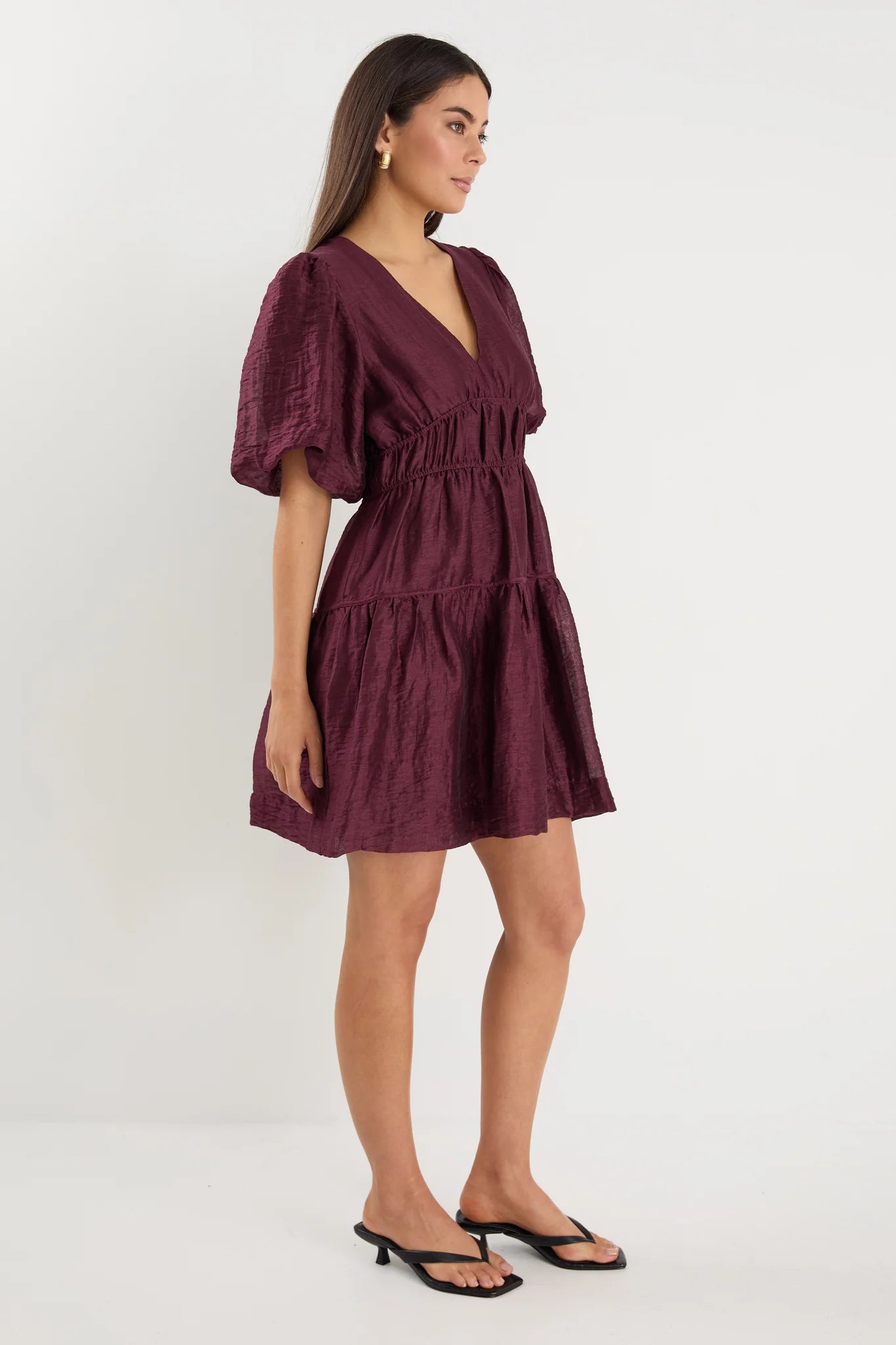GEORGIA MAE Axel Burgundy Plum Mini Dress