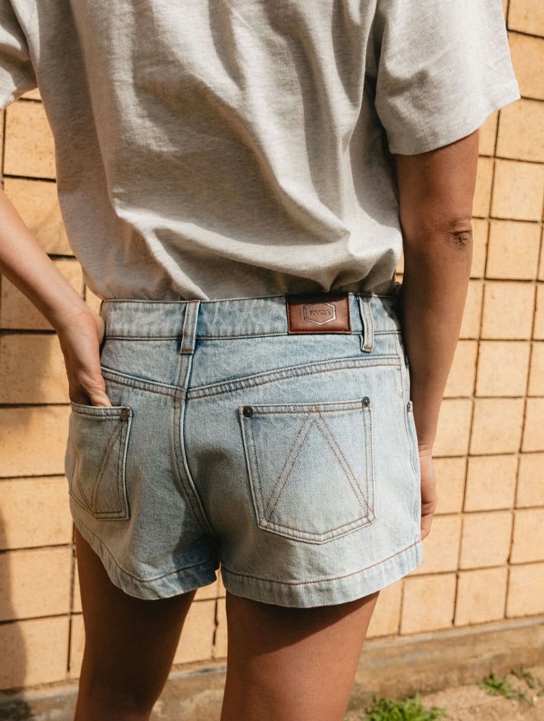 RVCA Lisha Denim Mini Shorts
