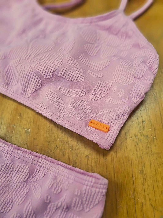 ROXY Girls Bico Paper Bikini Set Bon Bon Shadow Tropics 8-14 years