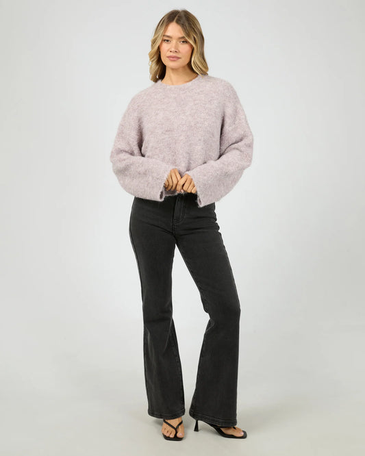 ALL ABOUT EVE Billie Boucle Knit Lavender