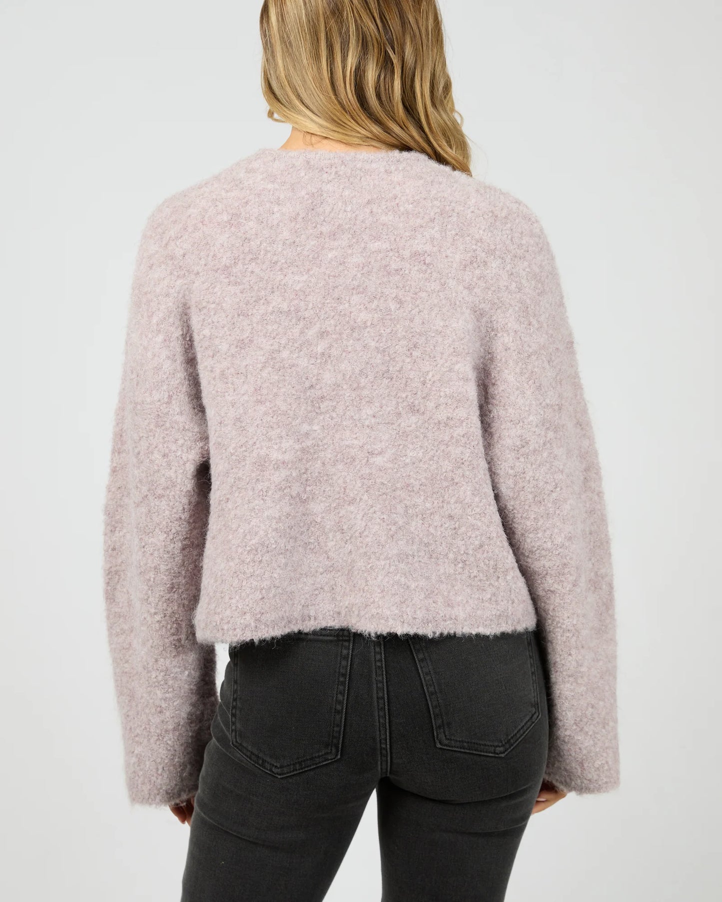ALL ABOUT EVE Billie Boucle Knit Lavender