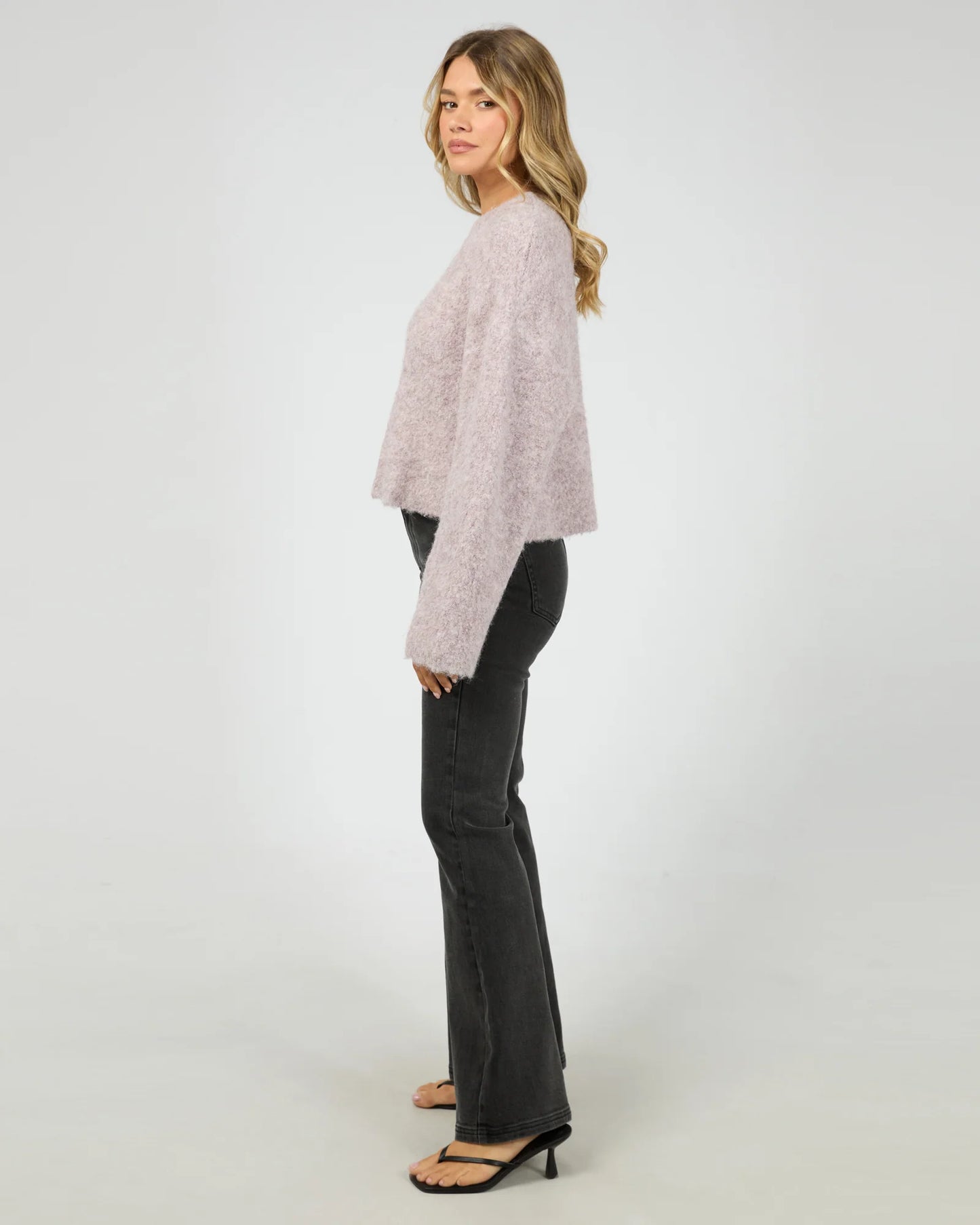 ALL ABOUT EVE Billie Boucle Knit Lavender