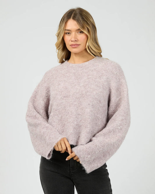 ALL ABOUT EVE Billie Boucle Knit Lavender