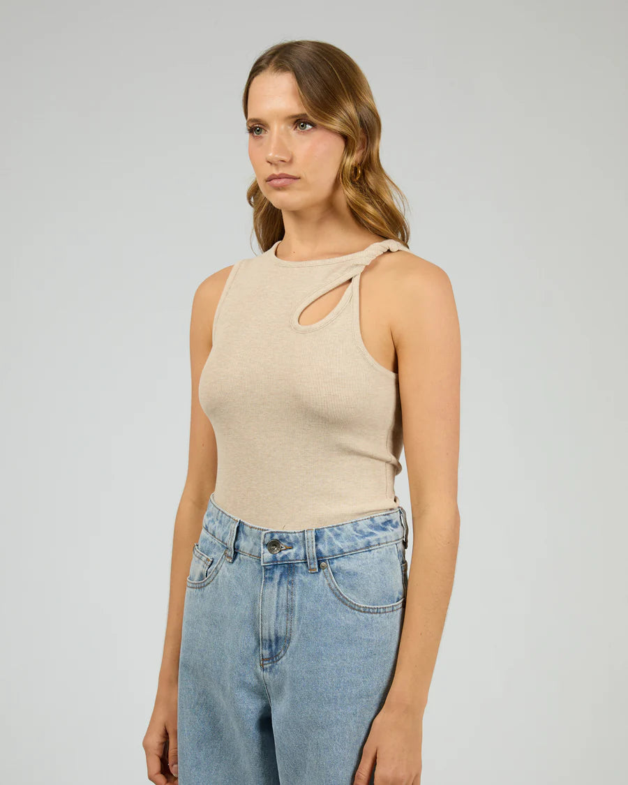 SILENT THEORY Blake Rib Top Oat