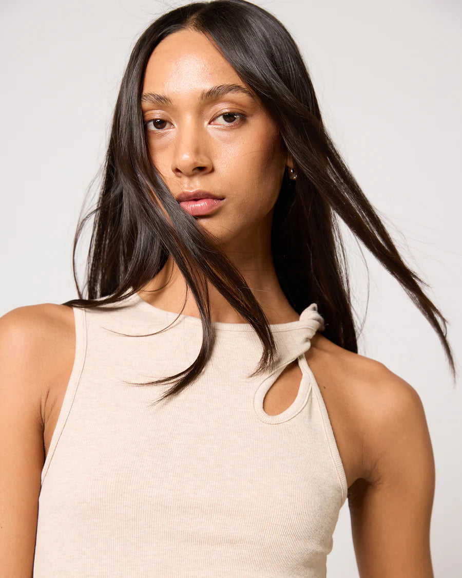 SILENT THEORY Blake Rib Top Oat