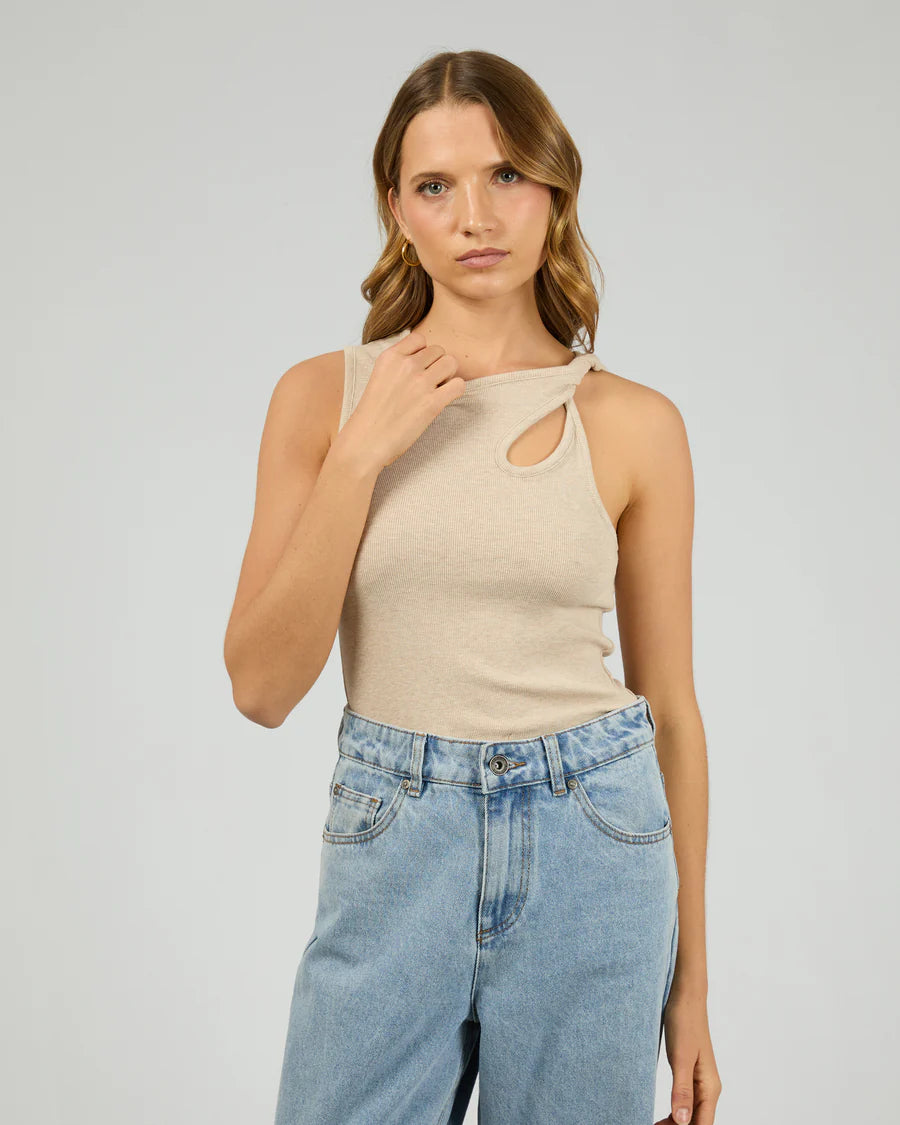 SILENT THEORY Blake Rib Top Oat