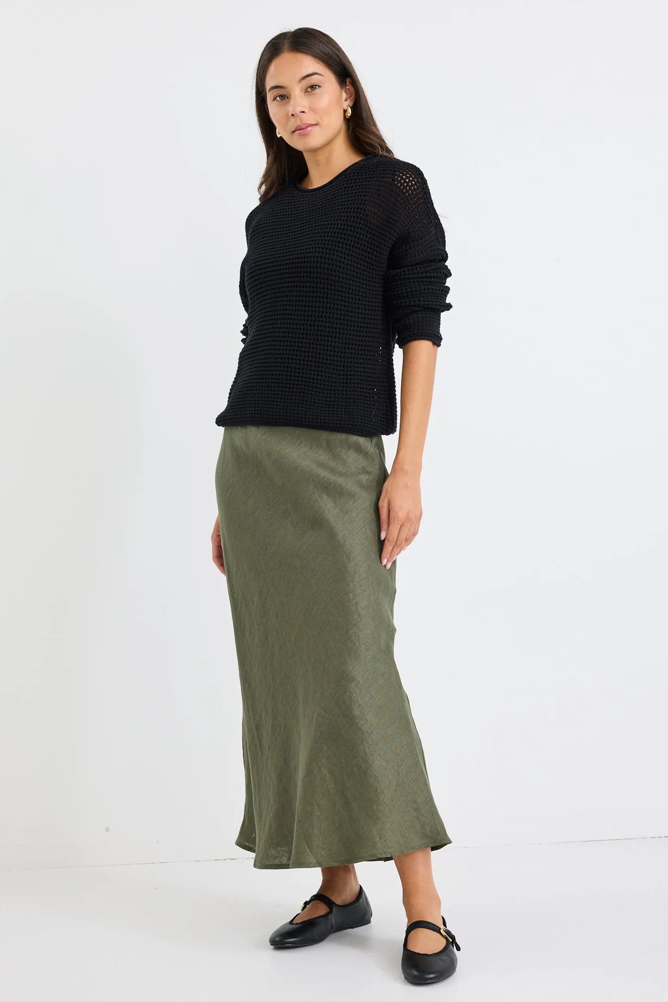 RE:UNION LABEL Bliss Linen Bias Cut Khaki