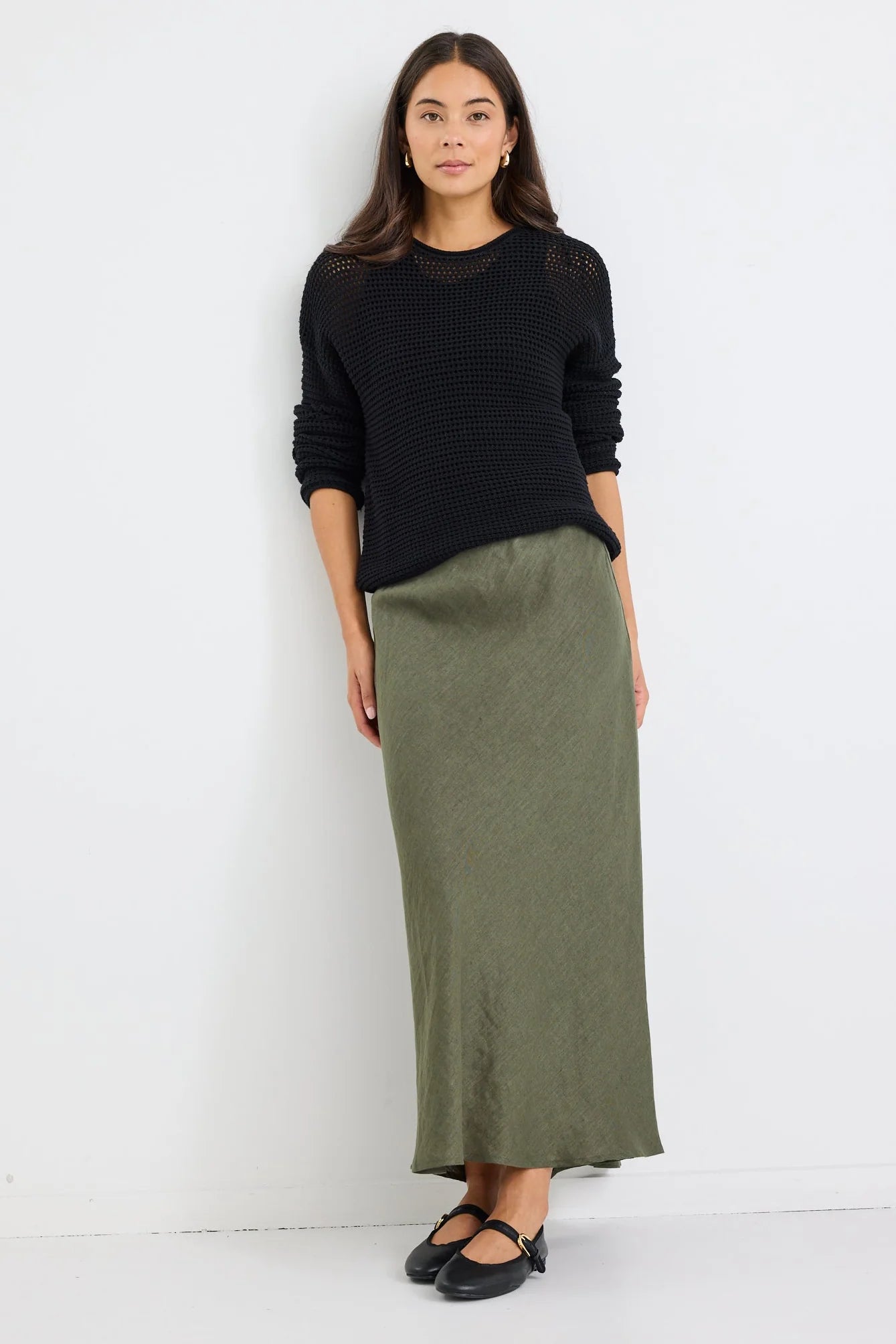 RE:UNION LABEL Bliss Linen Bias Cut Khaki