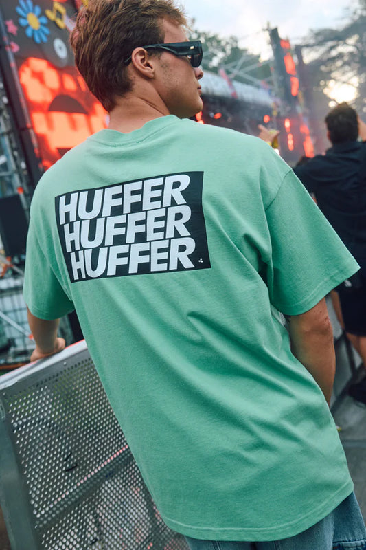 HUFFER Block Stacked Tee 220 Lichen Green