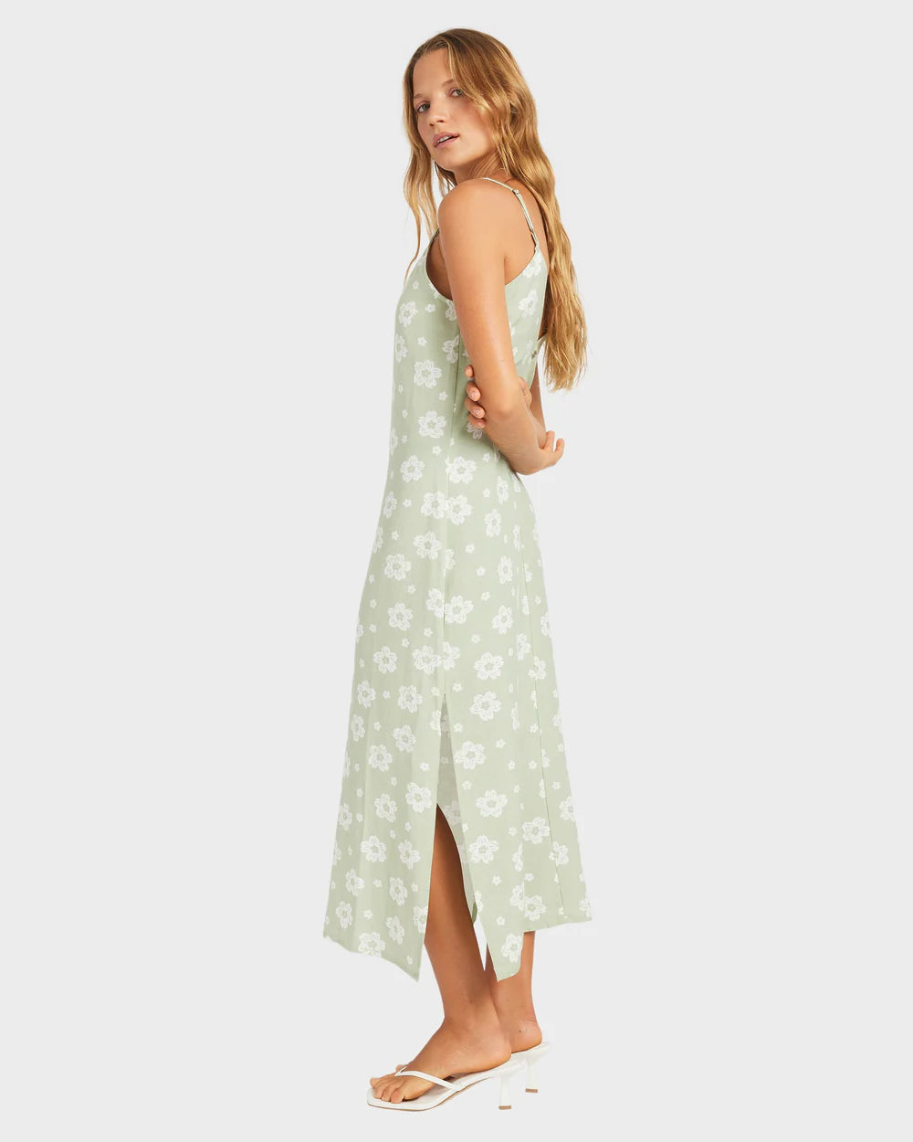 ROXY Blossom Slip Dress Sage