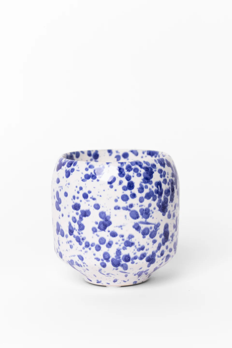 HAYZ HOMEWARES Blue Splash Glazed Ceramic Soy Candle