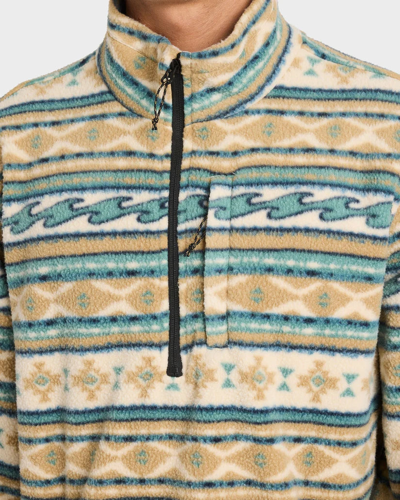 BILLABONG Boundary Mock Fleece Pullover Desert