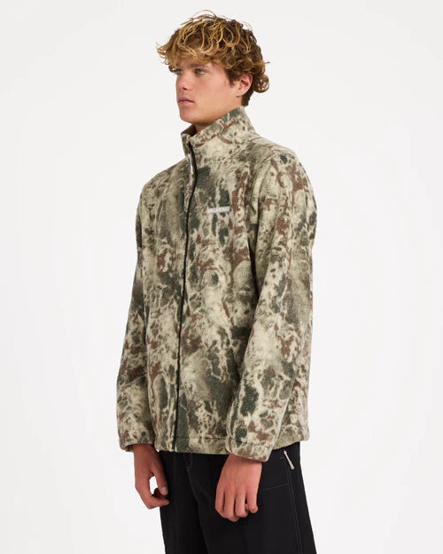 BILLABONG Boundary Mock Neck Zip Up Fleece Camo