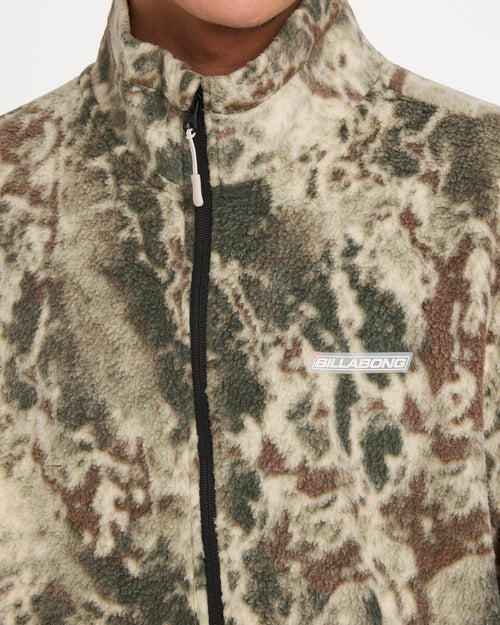 BILLABONG Boundary Mock Neck Zip Up Fleece Camo
