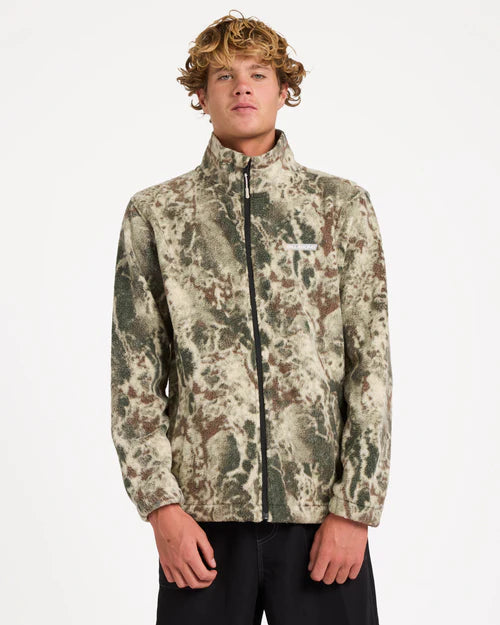 BILLABONG Boundary Mock Neck Zip Up Fleece Camo