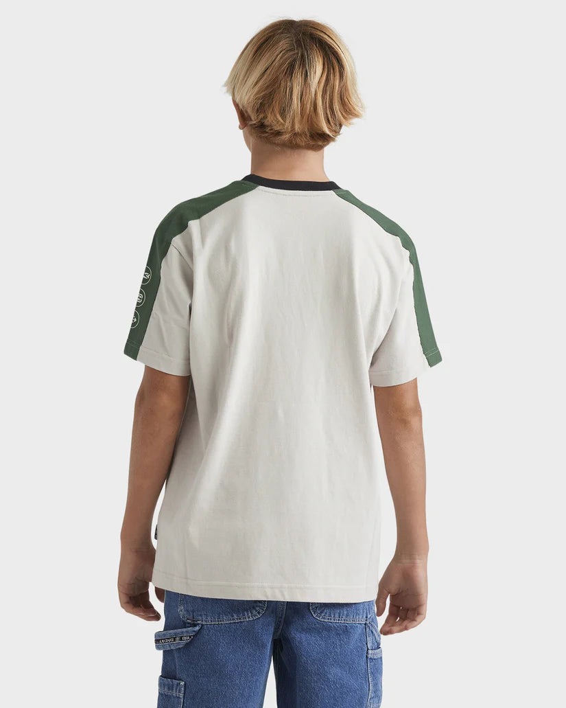 BILLABONG Boys Spec 73 Iconic Tee Silver 8-14 years